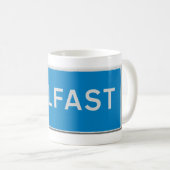 Belfast road sign kaffeetasse (VorderseiteRechts)