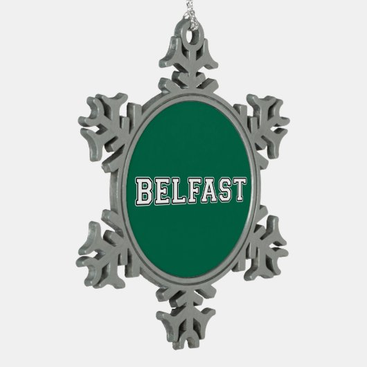 Belfast Schneeflocken Zinn-Ornament (Links)
