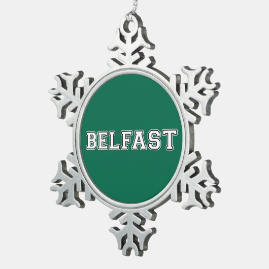 Belfast Schneeflocken Zinn-Ornament (Rechts)