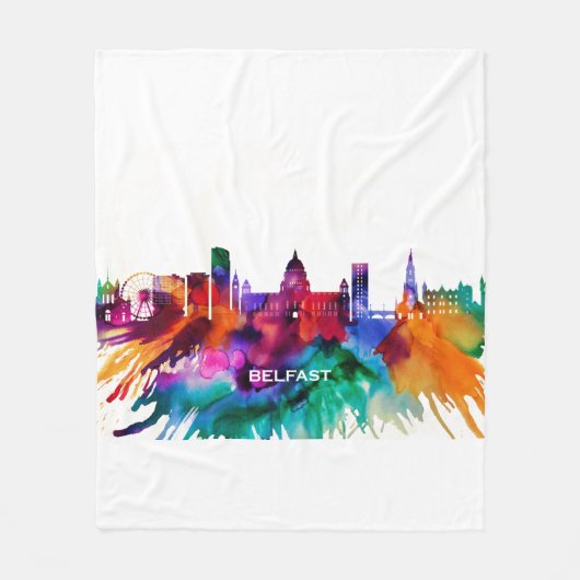 Belfast Skyline Fleecedecke (Vorderseite)