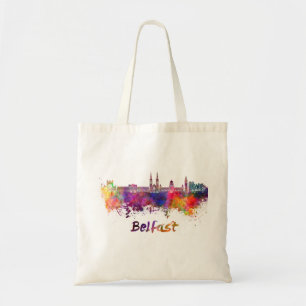 Belfast skyline im Watercolor Tragetasche
