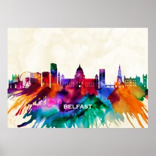 Belfast Skyline Poster