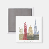 Belfast Skyline Poster Magnet (Vorderseite/Rückseite)