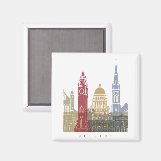 Belfast Skyline Poster Magnet (Vorderseite/Rückseite)