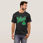 Belfast Sports Script Shamrock Green Print White O T-Shirt (Vorne ganz)