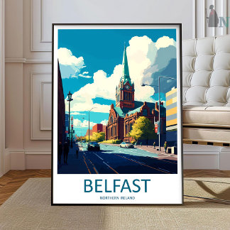 Belfast Travel Print Wall Art Belfast Wall Hanging Poster