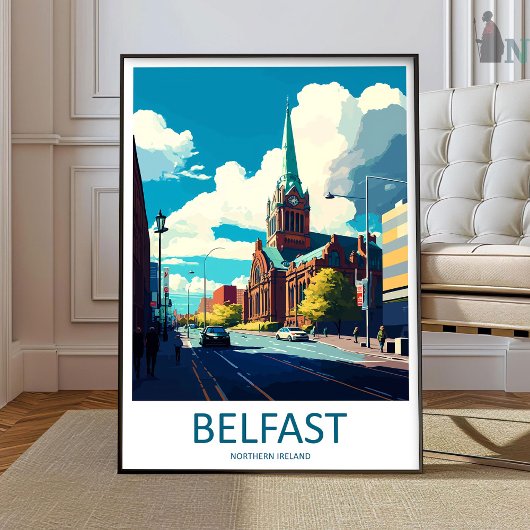 Belfast Travel Print Wall Art Belfast Wall Hanging Poster