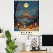 Belfast Winter Night-Szene Poster (Heimbüro)