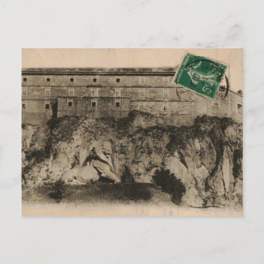 Belfort Chateau and Lion 1905 Replica Postkarte (Vorderseite)
