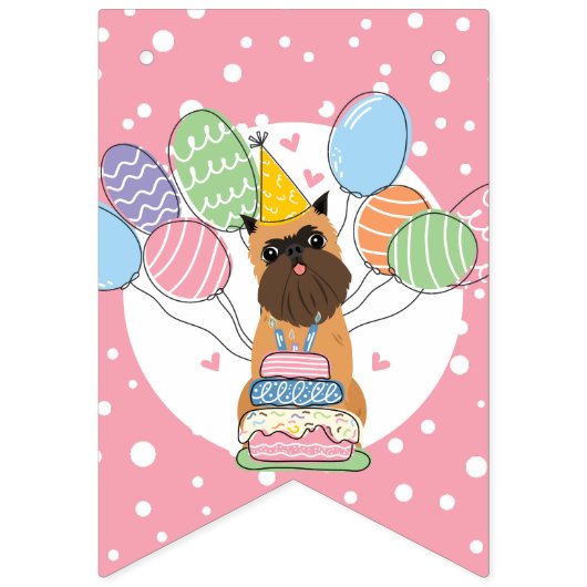 Belge Brussels Griffon Croppe Oars Birthday Wimpelkette (Erste Fahne)