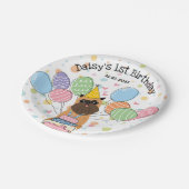 Belge Brussels Griffon Dog Birthday Party Pappteller (Schrägansicht)