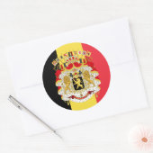 Belgian Flag & Coat of Arms, Flag of Belgium Runder Aufkleber (Umschlag)