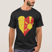 Belgian Macedonian Flag Heart T-Shirt (Vorderseite)