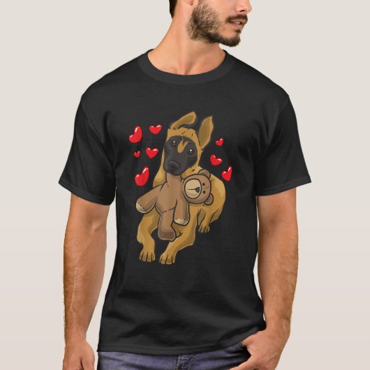 Belgian Malinois Belgian Shepherd Dog With A Heart T-Shirt (Vorderseite)