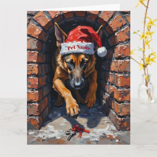 Belgian Malinois Chimney Retrieval Mission Hat Karte (Gelbe Blume)