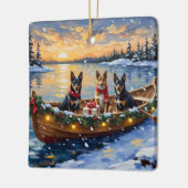 Belgian Malinois Christmas Boat Holiday Keramikornament (Links)