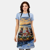 Belgian Malinois Christmas Boat Holiday Schürze (Getragen)