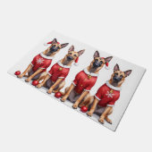Belgian Malinois Christmas Dress Santa Hat Fußmatte (Schrägansicht)