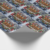 Belgian Malinois Christmas Red Truck Holiday Geschenkpapier (Ecke)
