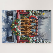 Belgian Malinois Christmas Red Truck Holiday Puzzle (Horizontal)