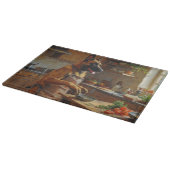 Belgian Malinois Cooking in Kitchen Schneidebrett (Ecke)