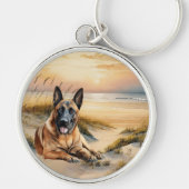 Belgian Malinois Dog Coastal Beach Cove Schlüsselanhänger (Vorne)