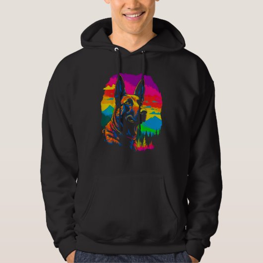 Belgian Malinois Dog Forest Hoodie (Vorderseite)