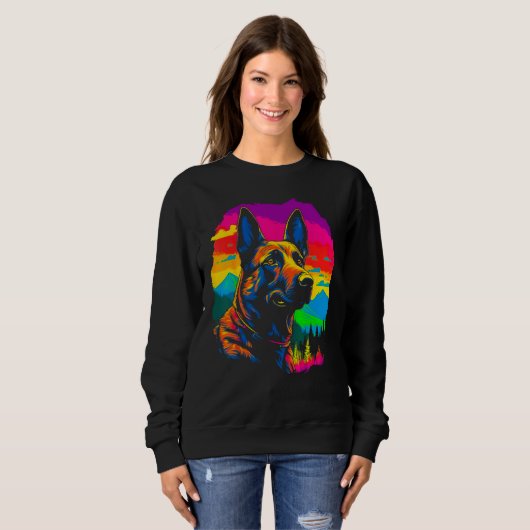 Belgian Malinois Dog Forest Sweatshirt (Vorne ganz)