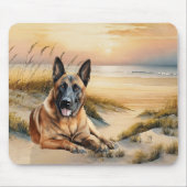 Belgian Malinois Dog Lover Sandy Beach Mousepad (Vorne)