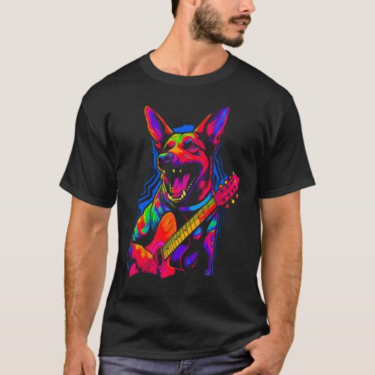 Belgian Malinois Dog Music T-Shirt (Vorderseite)