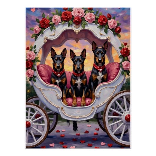 Belgian Malinois Dog Valentine's Day Poster (Vorderseite)