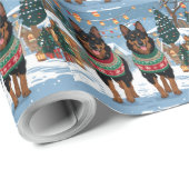 Belgian Malinois Dogs Christmas Snow Holiday  Geschenkpapier (Rolleneckpunkt)