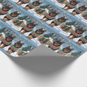 Belgian Malinois Dogs Christmas Snow Holiday  Geschenkpapier (Ecke)