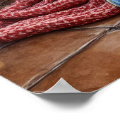 Belgian Malinois Fireplace with Christmas Lights Poster (Ecke)