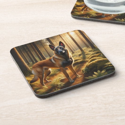 Belgian Malinois Getränkeuntersetzer (Linke Seite)