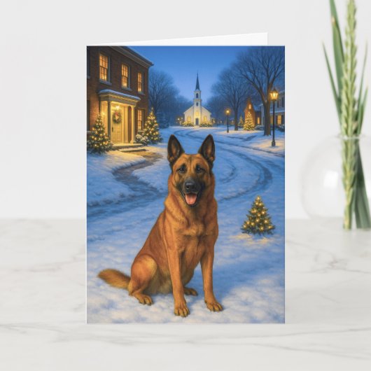 Belgian  Malinois Holiday Card Feiertagskarte (Vorderseite)