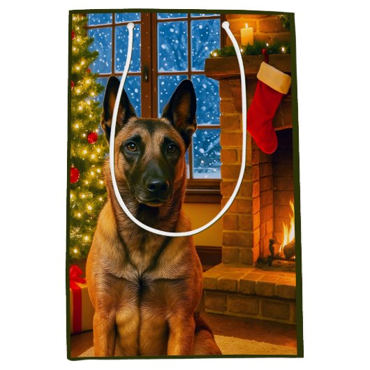 Belgian Malinois Holiday  Mittlere Geschenktüte (Vorderseite)