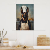 Belgian Malinois In Chefs Hat Poster, Pet Poster (Küche)