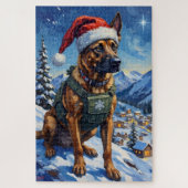 Belgian Malinois Mountain Patrol Christmas Puzzle (Vertikal)