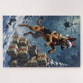 Belgian Malinois Tactical Christmas Delivery Hat Puzzle (Horizontal)