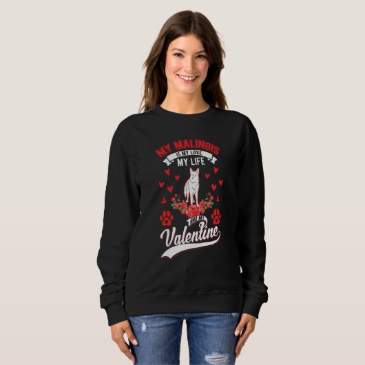 Belgian Malinois Valentine's Day Meleche Herder Ma Sweatshirt (Vorne ganz)