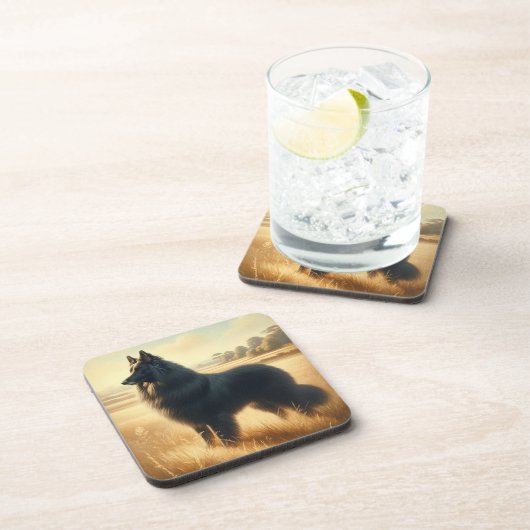 Belgian Sheepdog Getränkeuntersetzer (Rechte Seite)