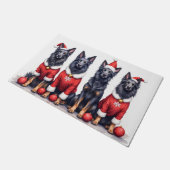 Belgian Shepherd Christmas Dress Santa Hat Fußmatte (Schrägansicht)