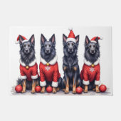 Belgian Shepherd Christmas Dress Santa Hat Fußmatte (Vorderseite)