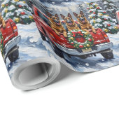 Belgian Shepherd Christmas Red Truck Holiday Geschenkpapier (Rolleneckpunkt)