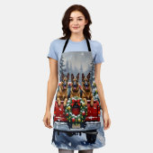 Belgian Shepherd Christmas Red Truck Holiday Schürze (Getragen)