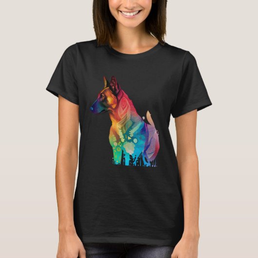 Belgian Shepherd Malinois Colorful Pop Splash T-Shirt (Vorderseite)