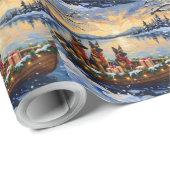 Belgian Shepherd Tervuren Christmas Boat Holiday Geschenkpapier (Rolleneckpunkt)