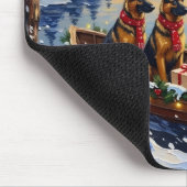 Belgian Shepherd Tervuren Christmas Boat Holiday Mousepad (Ecke)