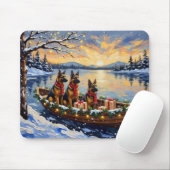Belgian Shepherd Tervuren Christmas Boat Holiday Mousepad (Mit Mouse)
